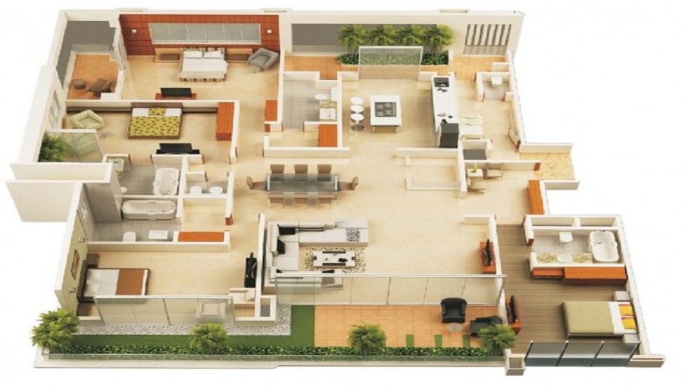 Four-Bedroom Storey Floor Plan